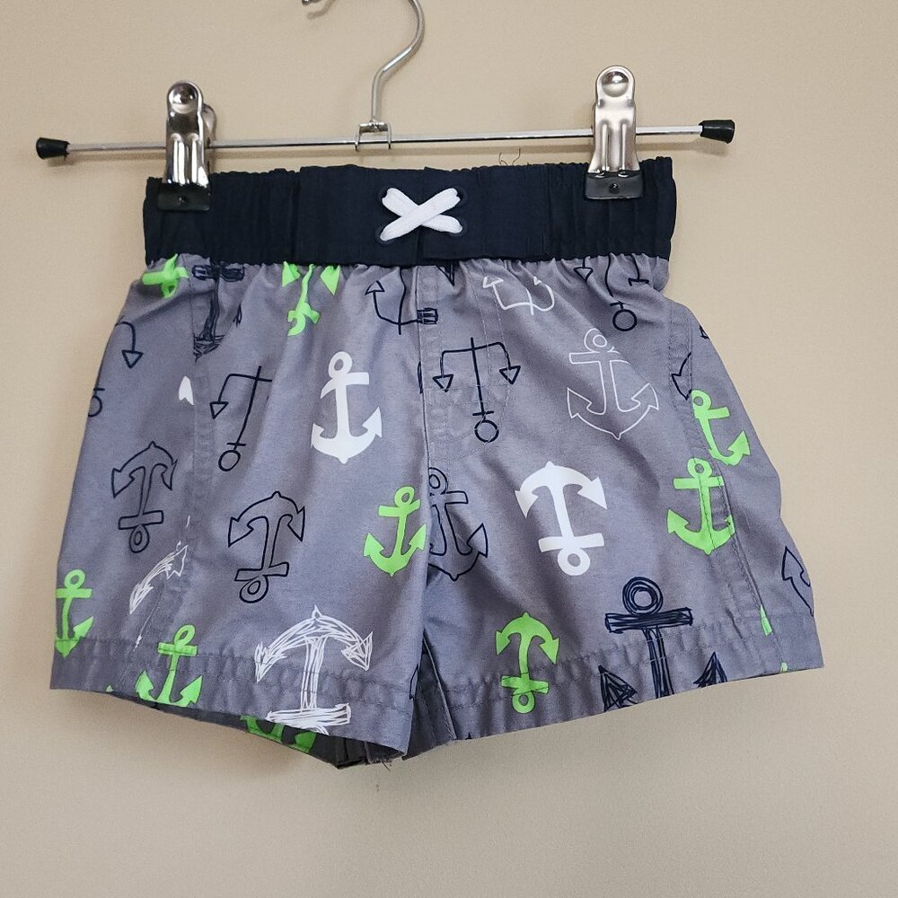 Wave Zone Anchor Print Swim Trunks Size 18 Months